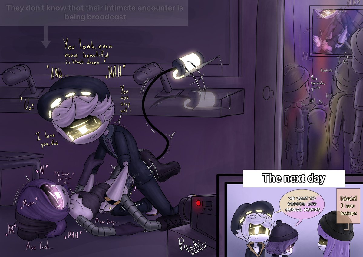 1boy, 1boy1girl, 1girls, accurate art style, anal sex, dress, glitch productions, male/female, murder drones, n (murder drones), pachinsfw, sex, uzi (murder drones)