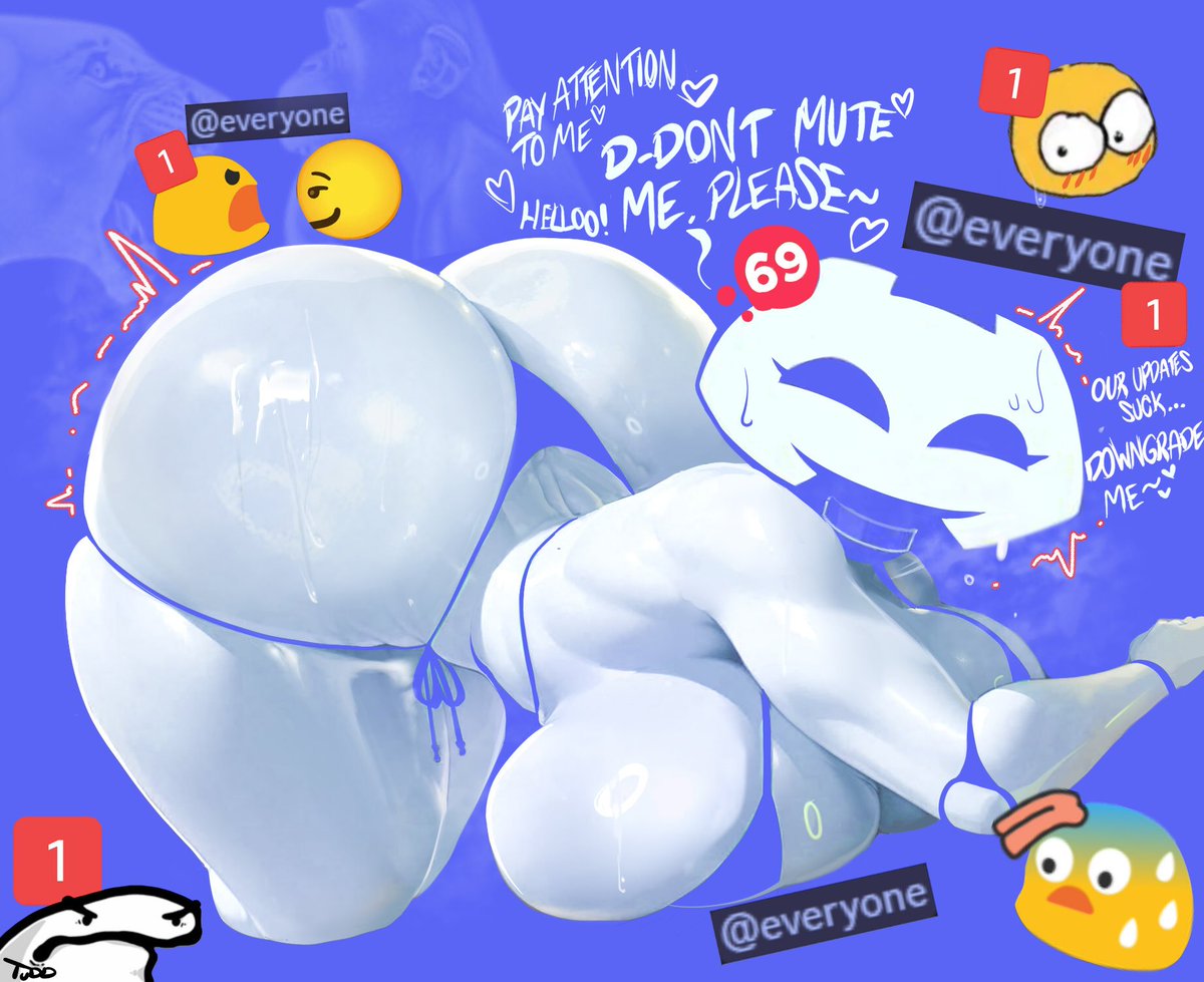 ass, big ass, big breasts, blue bra, blue panties, blush, breasts, clyde (discord), discord, discord (app), emoji, female, huge ass, solo, sweat, thick, thick ass, thick thighs, tudduls, white skin