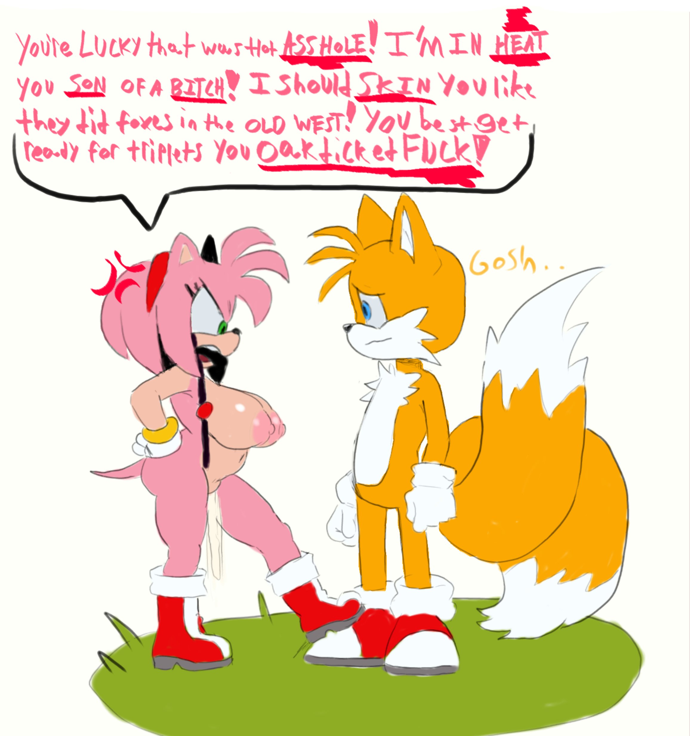 1boy, 1girls, 2025, absurd res, after sex, age difference, amy rose, anthro, anthro female, anthro male, anthro on anthro, anthro only, archie comics, ass, ball gag, big ass, big breasts, big butt, breasts, canid, canine, canis, completely naked, completely naked anthro, completely naked female, completely nude, completely nude anthro, completely nude female, cub, cum in pussy, dialogue, duo, english, english text, eyelashes, female, fox, fox boy, fur, furry, furry female, furry male, furry only, heat, hedgehog, hedgehog girl, hi res, holding head, huge breasts, larger female, male, male cub, male/female, miles tails prower, mobian (species), naked, naked anthro, naked female, nipples, nude, nude anthro, nude female, older female, older female and younger male, outdoors, pussy, sega, sex, size difference, smaller male, sonic (series), sonic the hedgehog (archie), sonic the hedgehog (comics), sonic the hedgehog (series), tail, tails, tails the fox, text, teztaz, url, young, young anthro, young male, younger male
