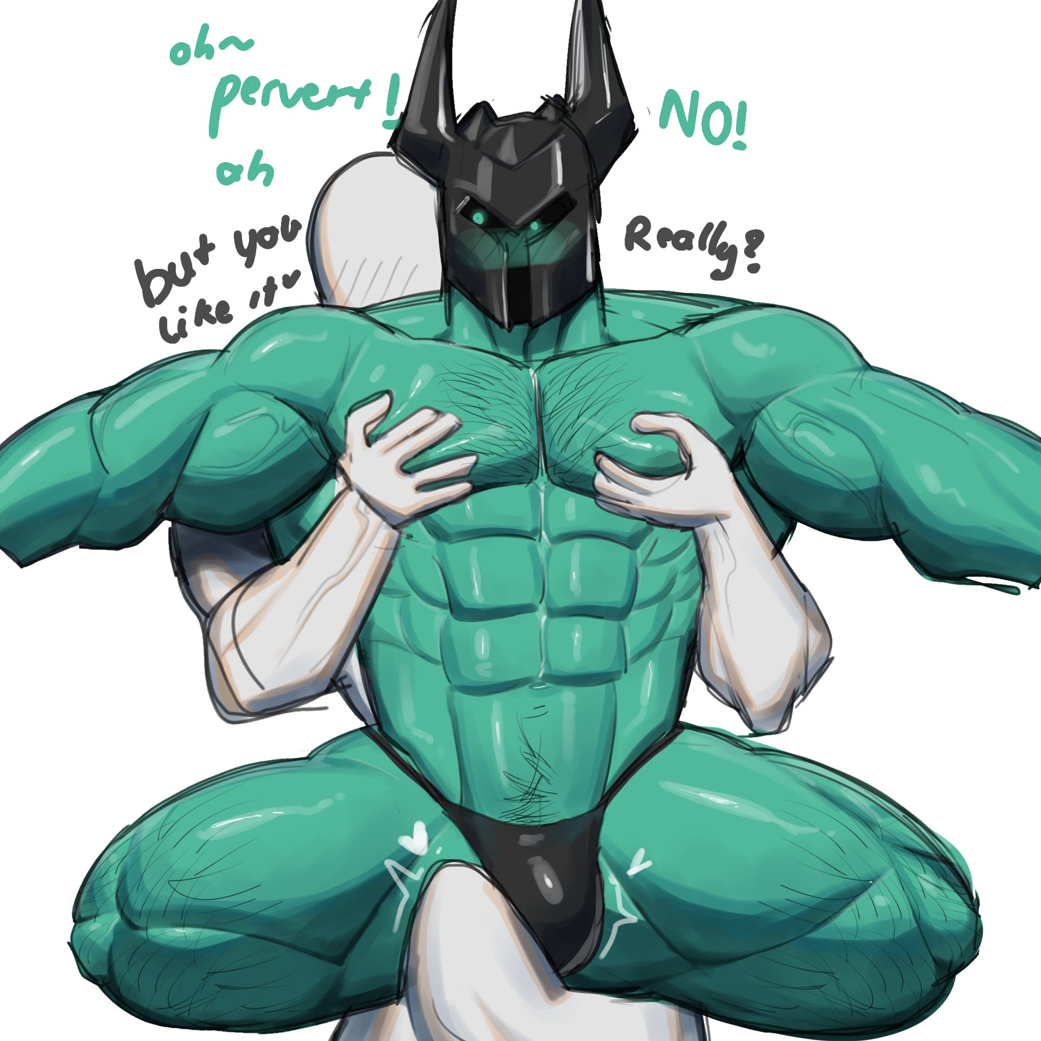 anon, anonymous male, apzapuru, bulge, bulge frottage, bulge rubbing, bulge through clothing, bulge under clothes, gay, grabbing, grabbing from behind, grabbing pec, grabbing pecs, hairy chest, helmet, helmet only, league of legends, masked, masked male, masked men, mordekaiser, pubic hair, squeezing, squeezing pec, squeezing pecs, thong, thong only, underwear, underwear only, veiny, veiny arms, veiny muscles