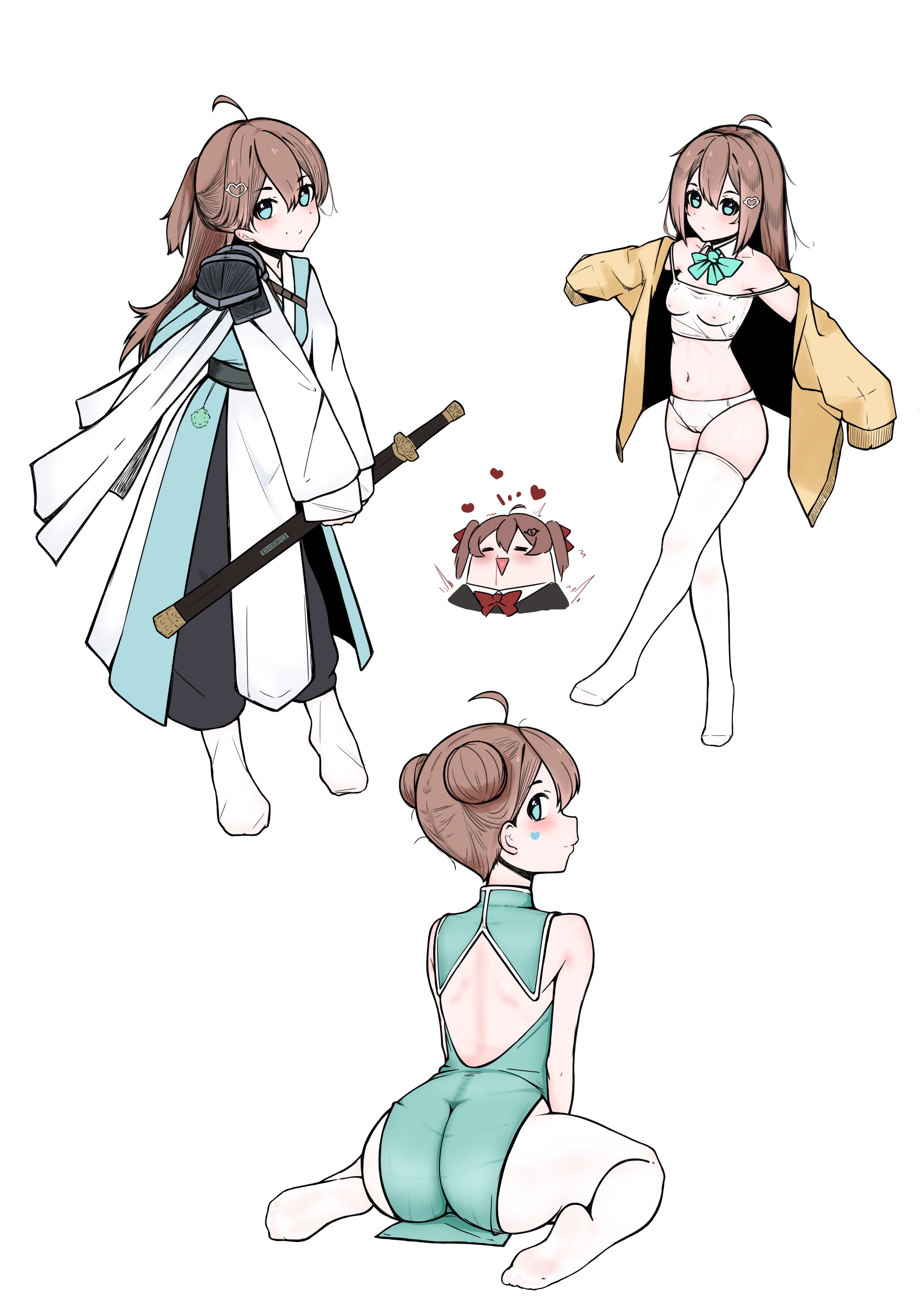 109kpm, big ass, brown hair, indie virtual youtuber, neuro-sama, thighhighs, virtual youtuber, vtuber