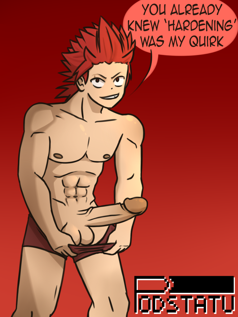 big_penis eijirou_kirishima erection exposed_balls gay my_hero_academia no_pubic_hair pecs penis podstatu presenting presenting_penis red_hair retracted_foreskin shorts_pull spiky_hair yaoi