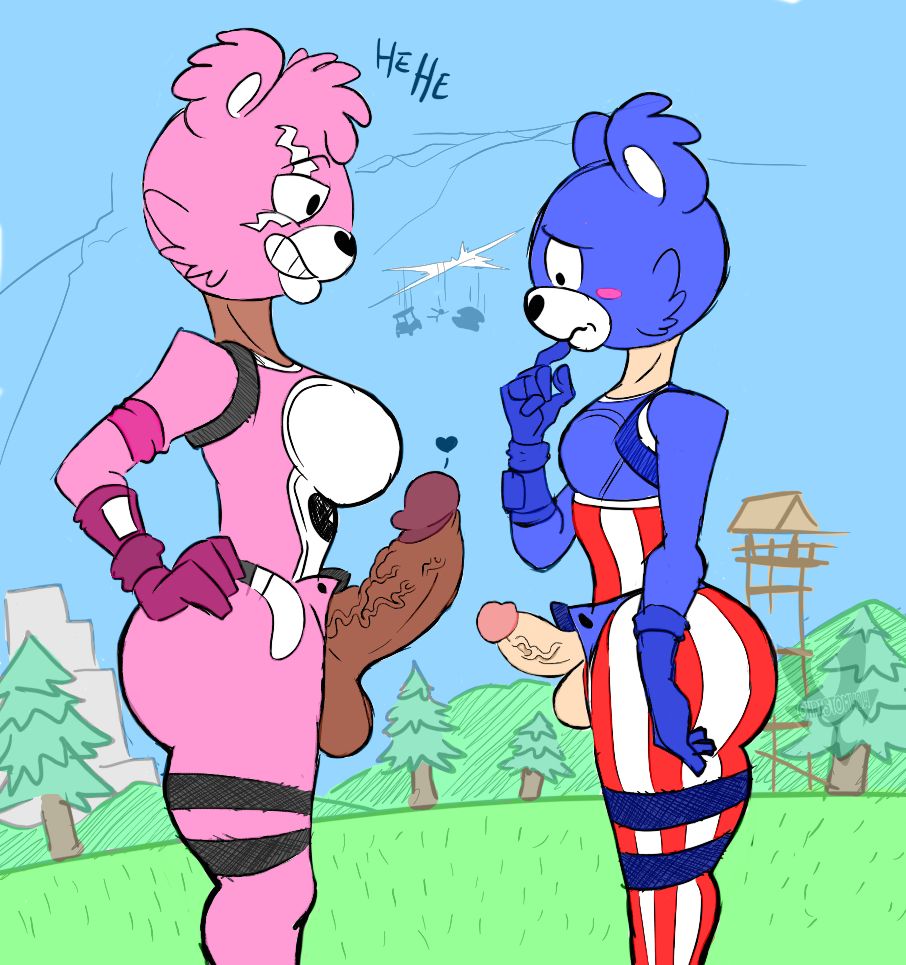 2futas anthro bear_suit christomwow colored cuddle_team_leader dark-skinned_futanari dickgirl fireworks_team_leader fortnite futa_is_bigger futa_only futa_with_futa futanari intersex penis_comparison penis_size_difference small_penis tagme veiny_penis