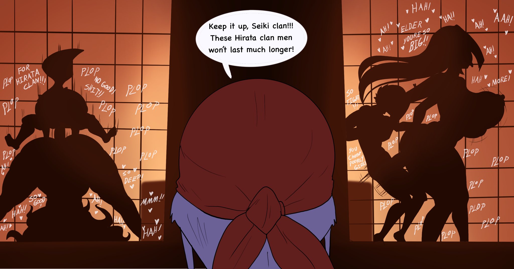 2boys, 3girls, ass bigger than head, big ass, big breasts, breasts, breasts bigger than head, chitsu seiki, chiubi seiki, curvaceous, curvy, curvy figure, debu hirata, digital media (artwork), female, hips, huge ass, huge breasts, kunoichi, large ass, large breasts, legs, male, male/female, mature, mature female, mature male, multiple females, multiple girls, my yokai brides, ninja, ninja-8004, original, original character, original characters, osoi hirata, prison guard position, sekkusu seiki, silhouette, silhouette sex, slim waist, straight, thick, thick hips, thick legs, thick thighs, thighs, thighs bigger than head, voluptuous, waist, wide hips