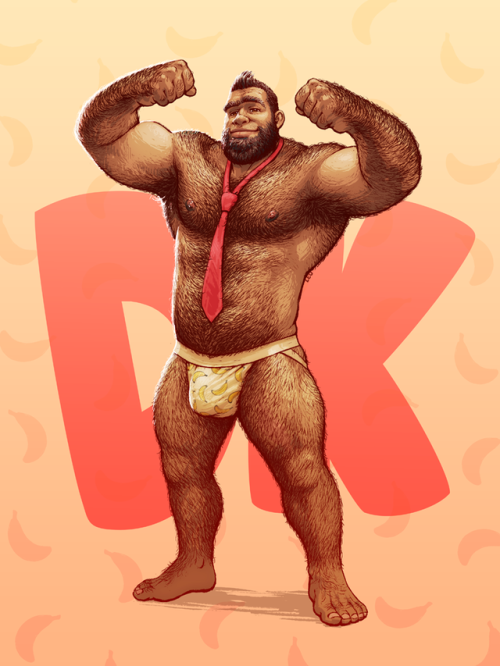 1boy 2017 anthrofied armpit_hair bara bulge donkey_kong donkey_kong_(series) facial_hair hairy hairy_chest hairy_legs human humanized jockstrap leoleus male male_only muscle nintendo partially_clothed solo solo_male super_smash_bros. underwear video_games