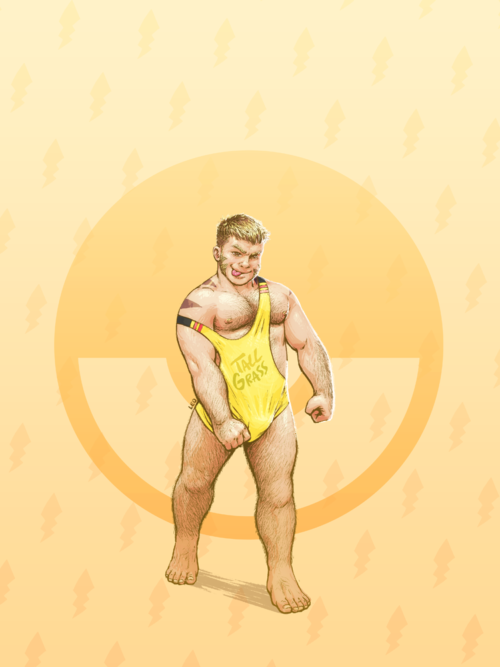 1boy 2017 anthrofied bara bottomless hairy human leoleus male male_only muscle nintendo partially_clothed pikachu pokemon solo super_smash_bros. video_games