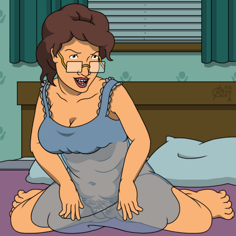 1girls 2018 artist_signature bare_arms bare_legs bare_shoulders barefoot bed bedroom bedsheets big_breasts breasts brown_hair chubby clavicle cleavage color colored_background commission detailed_background digital_media_(artwork) fat_folds fat_mons feet female female_only glasses hair_up hairy_pussy headboard king_of_the_hill legs_apart lingerie looking_at_another looking_off_screen messy_hair milf navel nightgown on_bed open_mouth peggy_hill pillow presenting presenting_pussy pubic_hair pussy ragnar_oktopod see-through see-through_lingerie solo solo_focus spread_legs straps vulva wife