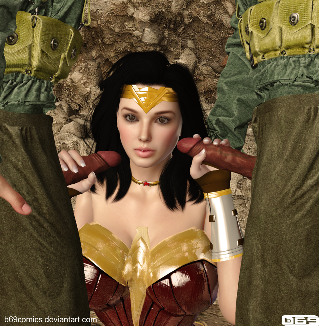 3d army b69 black_hair dc_comics diana_prince erection handjob imminent_oral oral penis unseen_male_face wonder_woman wonder_woman_(series)