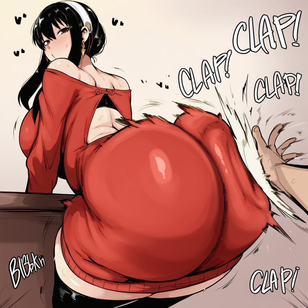 ai generated, ass, ass focus, big ass, big breasts, blushed face, blushing female, curvy female, curvy figure, female, female only, hard slap, hnakano88929, mission, pervert female, pretending not to like it, sexy female, slap, slapping butt, spy x family, thick ass, thick hips, thick legs, thick thighs, yor briar