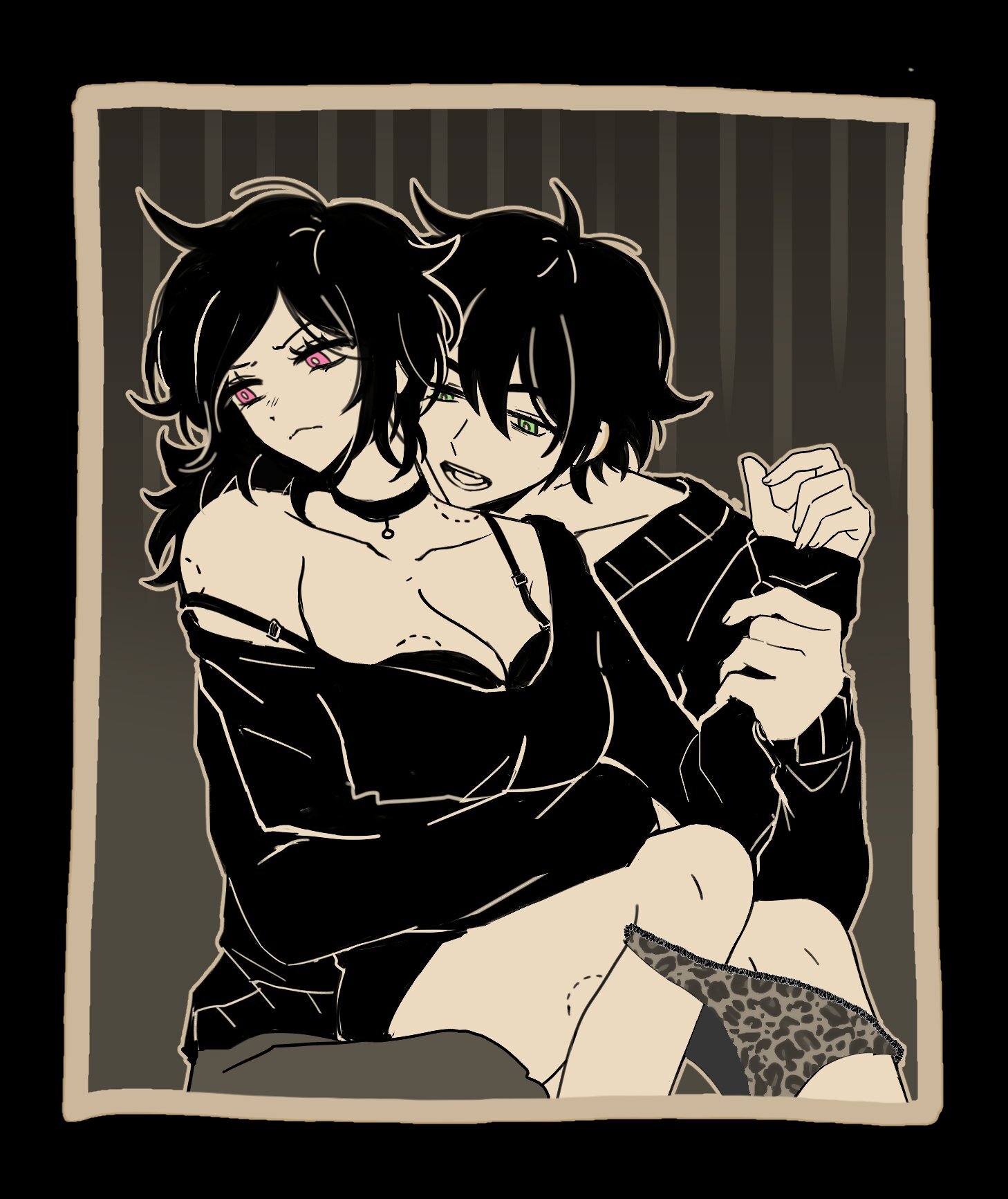 1girls, andrew graves, ashley graves, big breasts, black hair, breasts, brother, brother and sister, dominant, female, female focus, female only, green eyes, hate, incest, open mouth, panties, panties down, part 2, pink hair, sister, sister and brother, the coffin of andy and leyley