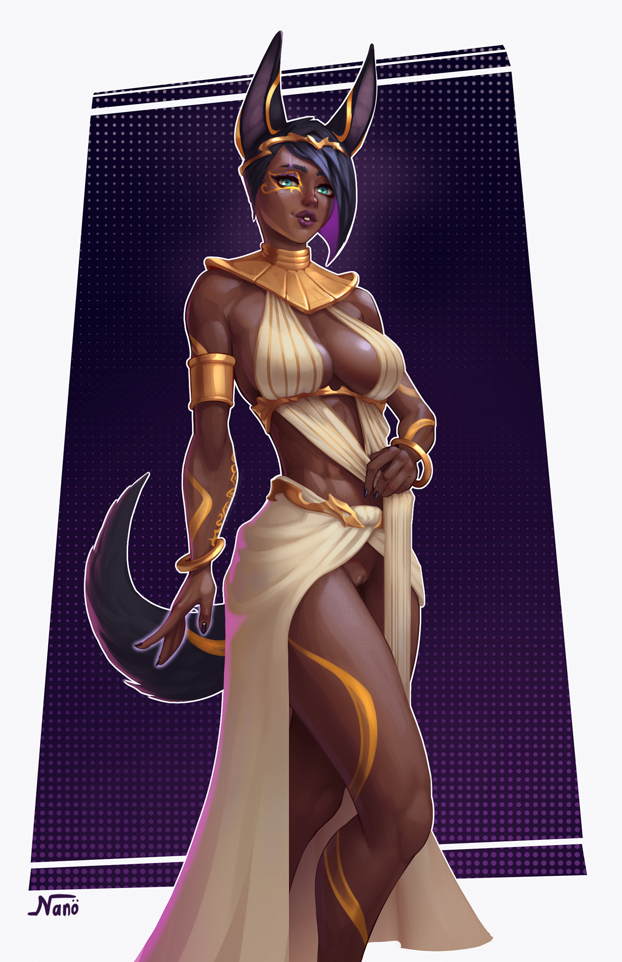 alternate version available, dog girl, dog tail, egyptian mythology, female, female only, furry only, furry tail, nanodeath