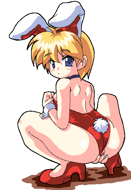 1girls blonde_hair blue_eyes bunny_ears bunny_girl bunny_tail bunnysuit bunnysuit_aside female_masturbation high_heels keio_flying_squadron keio_flying_squadron_2 masturbating masturbation nipple_fondling petite rami_nana-hikari sega self_fondle short_hair small_breasts tagme teenager vaginal_fingering wrist_cuffs