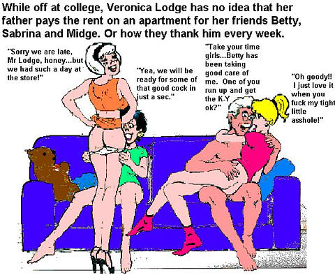 3girls age_difference archie_comics betty_cooper black_hair blonde_hair hiram_lodge midge_klump multiple_girls sabrina_spellman sabrina_the_teenage_witch