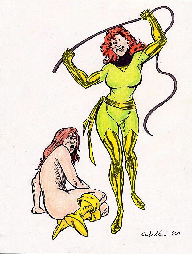 2000 2girls adam_walters bdsm clothed_female_nude_female female_only femdom human human_only jean_grey kitty_pryde lezdom light-skinned_female light_skin marvel mature mature_female multiple_girls nude nude_female shadowcat straight_hair tebra whip wide_hips x-men