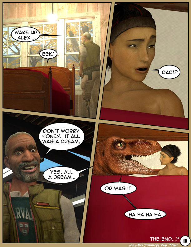 1girls 3d alyx_vance comic completely_nude completely_nude_female dinosaur dinosaur_boy eli_vance female garry's_mod half-life half-life_2 human human_female human_male male nude nude_female raptor