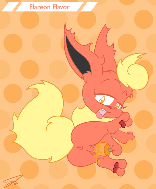 color eeveelution female female_only flareon fur furry insertion masturbation no_humans nude pokemon pokemon_(species) popsicle popsicle_in_pussy popsicle_insertion psyredtails solo tagme vulva