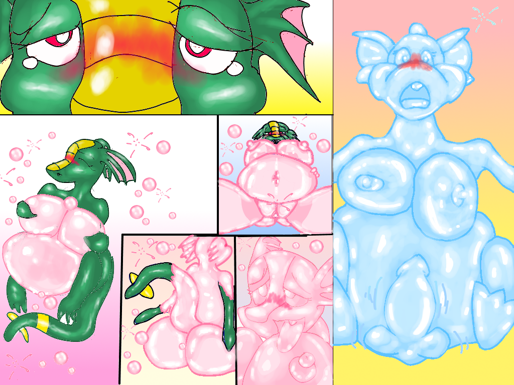 ahe_gao anthro aria_the_bubblegum_dragoness ass belly big_belly big_breasts big_butt blubglub blue_body breasts bubble comic dragon duo female floating green_body herm inflation intersex looking_pleasured nude penis pink_body plump_labia pussy simple_background sitting slightly_chubby spread_legs spreading tongue tongue_out transformation