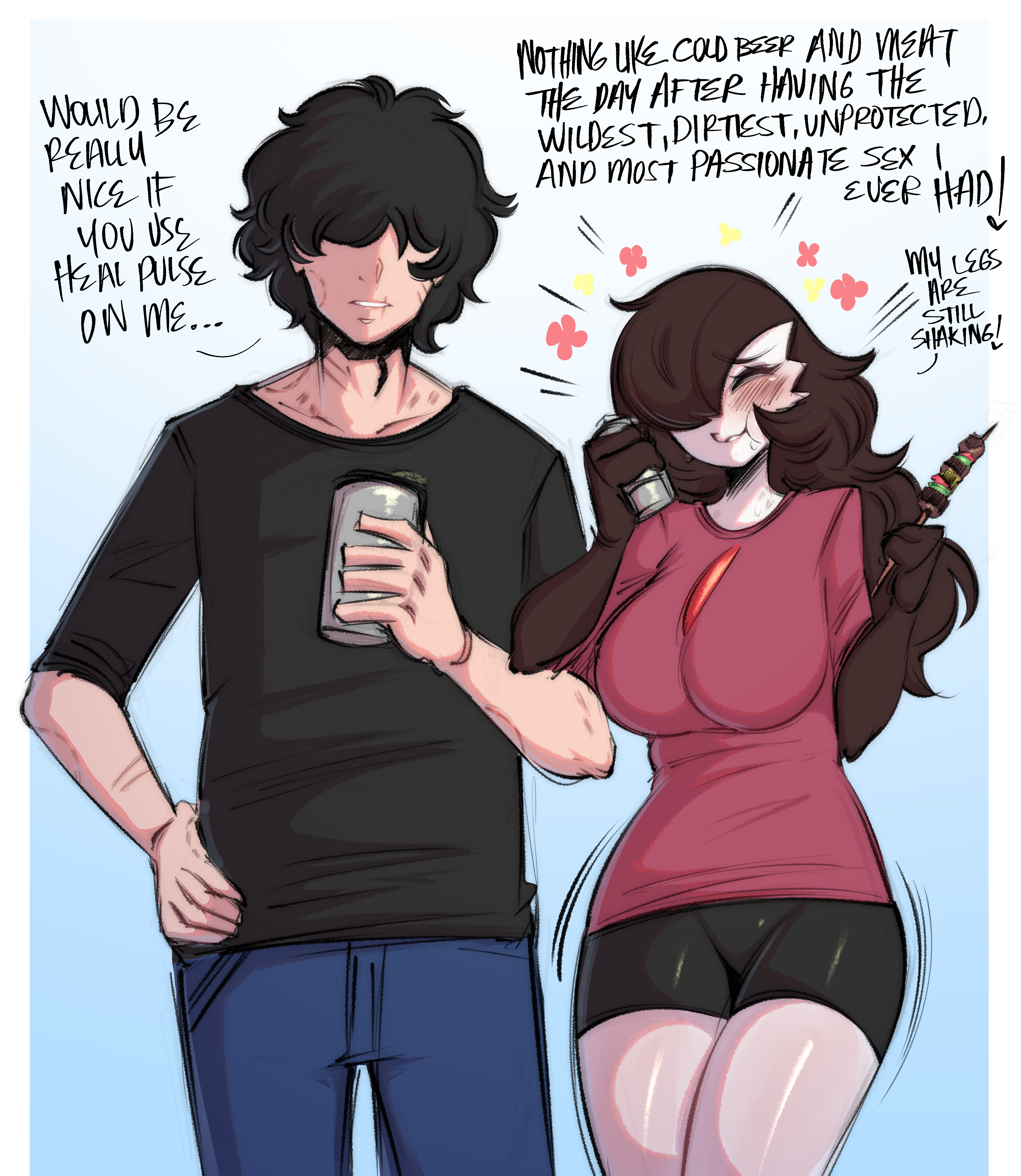 1boy, 1boy1girl, 1girl, 1girls, anthro, big ass, big breasts, bite mark, bite marks, blush, blush lines, blushing, clothed, clothing, couple, female, gardevoir, huge ass, huge breasts, huge butt, human, human on anthro, humanoid, male, male/female, pokemon, pokemon (species), redditoir, saltyxodium, thighs, twink