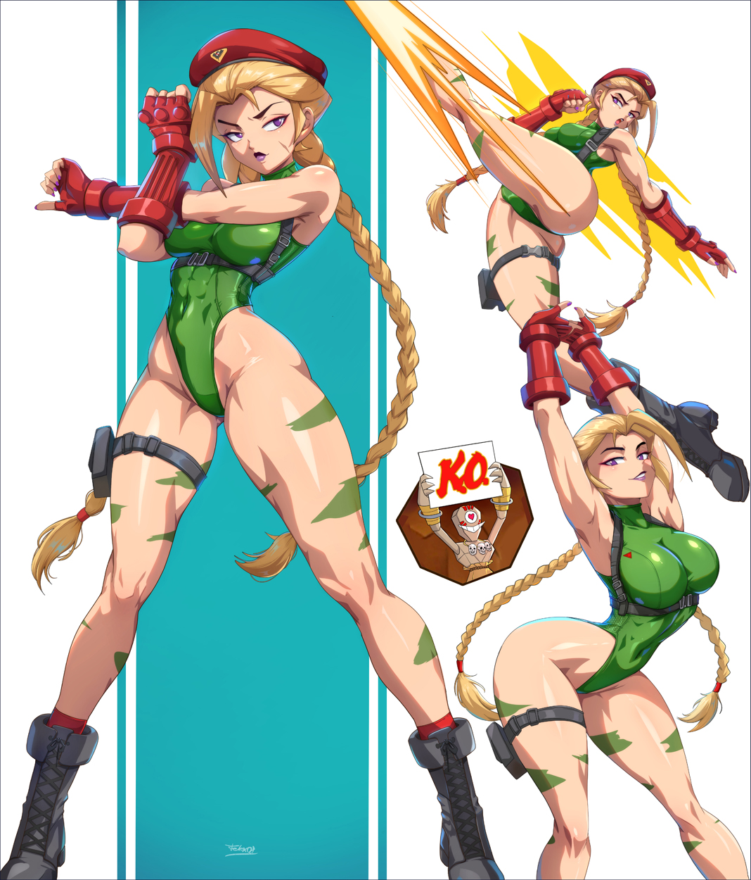 1girls, abs, ass, bare arms, bare legs, bare shoulders, bare thighs, big ass, big breasts, big butt, blonde hair, butt, cammy stretch, cammy white (cosplay), capcom, clothed, clothing, color, felox08, female, female focus, female only, fit female, gameoverse, hi res, large breasts, light skin, light-skinned female, long hair, looking at viewer, miss information (gameoverse), solo, solo female, street fighter, tagme, thick thighs