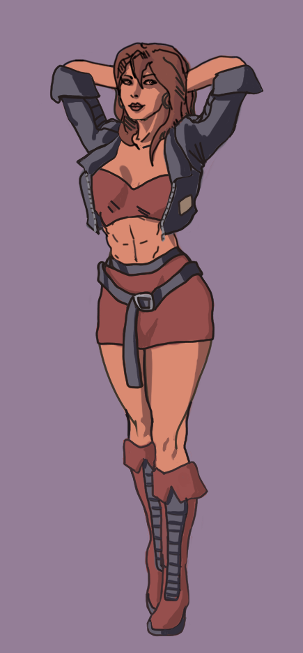 big_breasts blaze_fielding character clothing copyright earrings female female_only jacket solo someloser123 someloser123 streets_of_rage