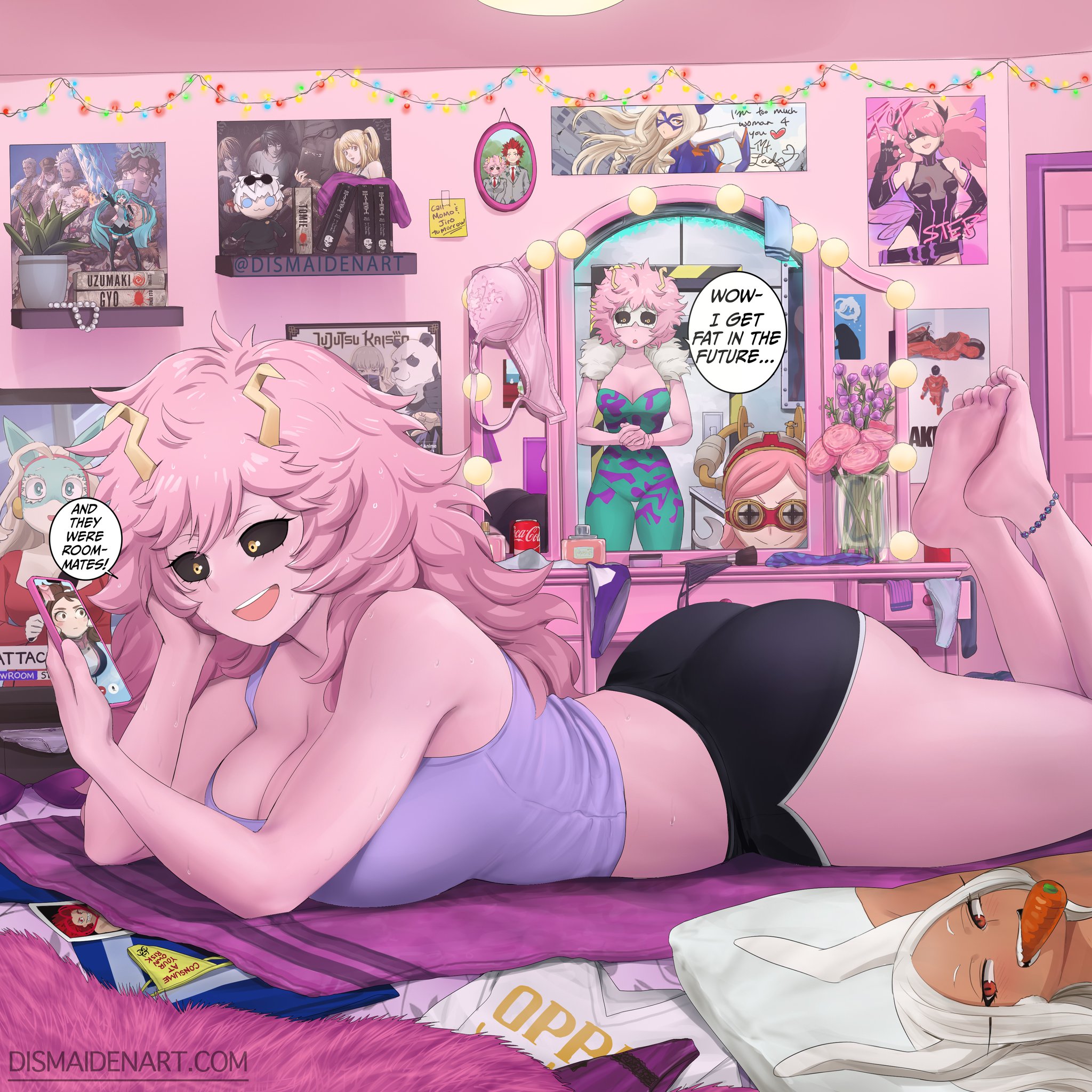 bedroom, boku no hero academia, dismaiden, female, female only, mina ashido, mina ashido time-skip, my hero academia, my hero academia (finale), post-timeskip, tagme, time skip