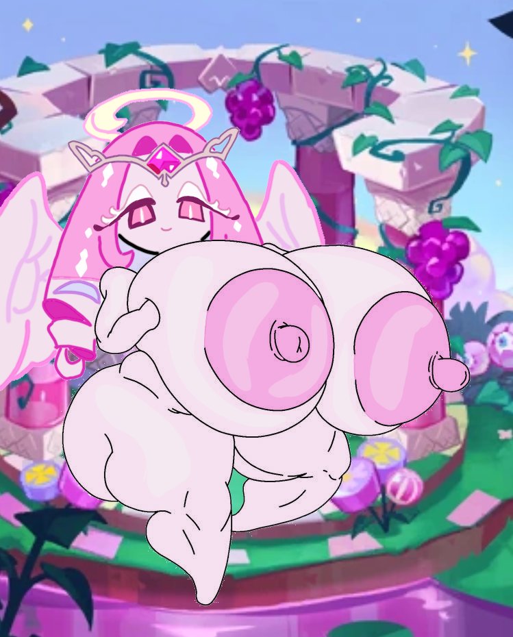 1girls, 2026, barefoot, big boobs, big breasts, boobs, breasts, completely naked, completely naked female, completely nude, completely nude female, cookie run, cookie run kingdom, edit, eternal sugar cookie, female, female only, full body, looking at viewer, naked, naked female, nude, nude female, pink body, pink skin, solo, solo female, tasteofchoklit (edit)