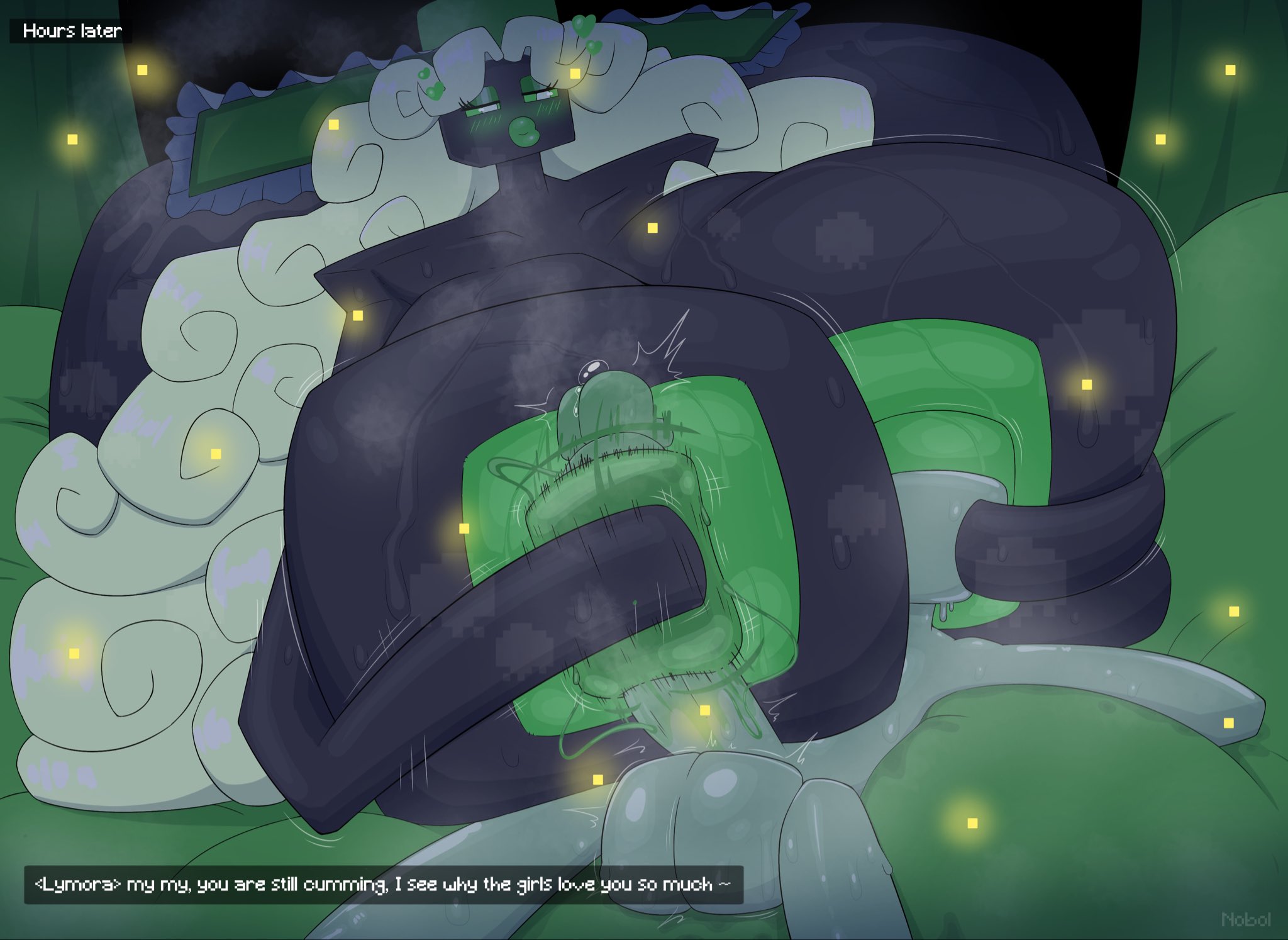 1boy, 1girls, anthro, anthro female, anthro only, anthrofied, areola, areola bulge, areola peek, areola slip, areolae, areolae peeking, areolae slip, balls, big areola, big areolae, big areolas, big balls, big female, big nipples, boobs and butt pose, boobs bigger than head, boobs bigger than torso, boobs focus, breasts, breasts bigger than head, breasts bigger than torso, breasts out, breasts squeezed together, cubic anatomy, cubic body, cubic breasts, cubic head, cubical, enderman, enderwoman, female, female anthro, female bigger, female focus, female humanoid, female penetrated, fluids, fluids drip, fluids genitals, focus, focus on breasts, green areola, green areolae, green eyes, green lips, green lipstick, gus artin, handjob, handjob between breasts, high resolution, highres, huge areola, huge areolae, huge areolas, huge nipples, hyper breasts, large breasts, large nipples, lips, lipstick, long hair, male, male/female, massive areola, massive areolae, massive areolas, massive breasts, massive nipples, microsoft, minecraft, mojang, nipples, nipples focus, nude, nude female, nude version, potential, potential man, pussy, revifrry, rule 63, size comparison, size difference, slime, slime (minecraft), slime monster, solo anthro, tagme, tagme (artist), text, text box, thigh highs, thighhighs, thighs, thighs focus, vagina, vaginal, voluptuous, voluptuous anthro, voluptuous body, voluptuous breasts, voluptuous female