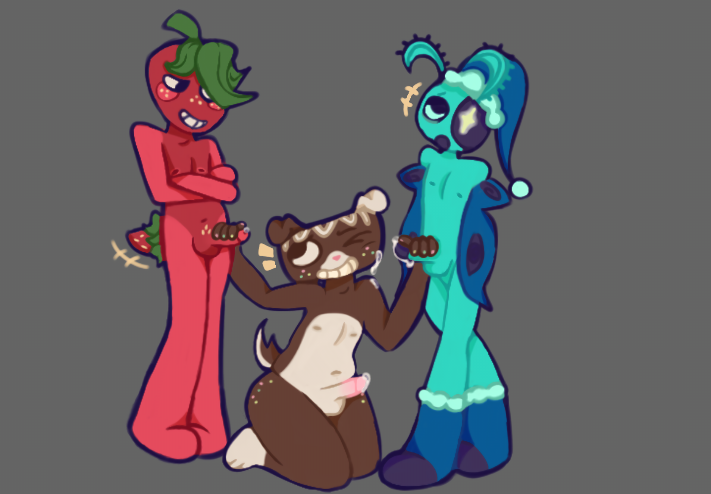 3boys, appl3z, astro (dandy's world), cosmo (dandy's world), dandy's world, male, male only, male/male, sprout (dandy's world), threesome
