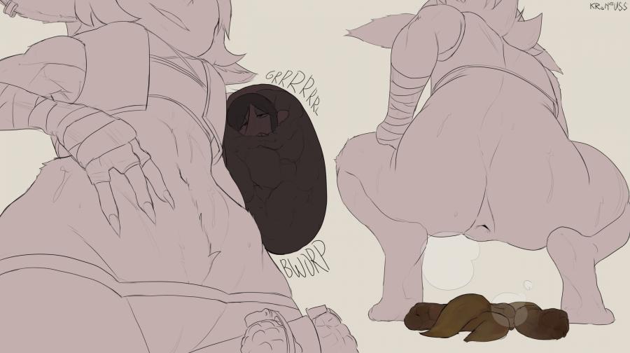 fatal vore, female, female pred, internal, kronguss, scat, vore