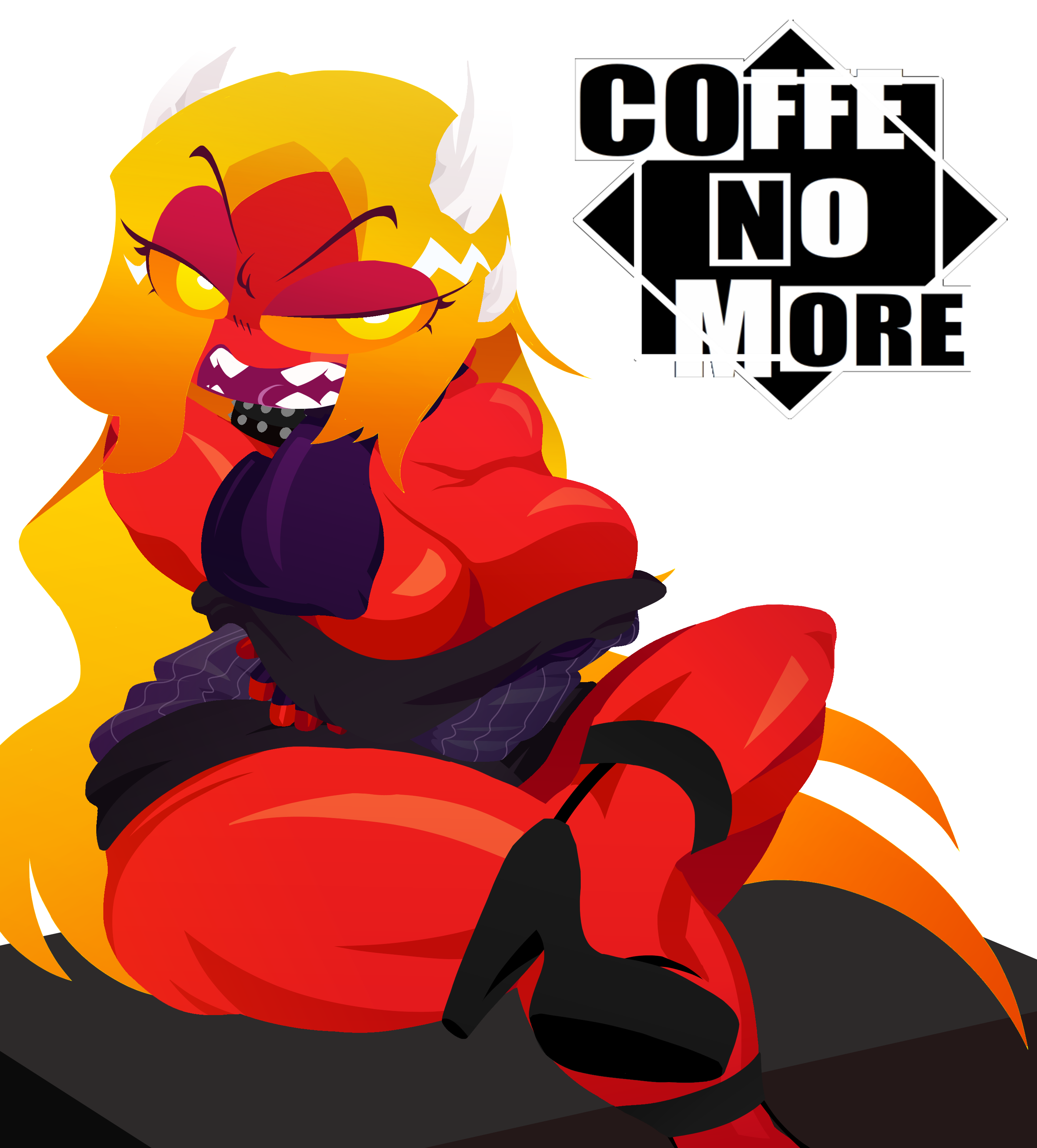 1girls, breasts, coffe no more, demon, demon girl, demon horns, female, fire in the hole, gd, geometry dash, heels, insane demon, long hair, long-haired female, solo, tagme, thighs