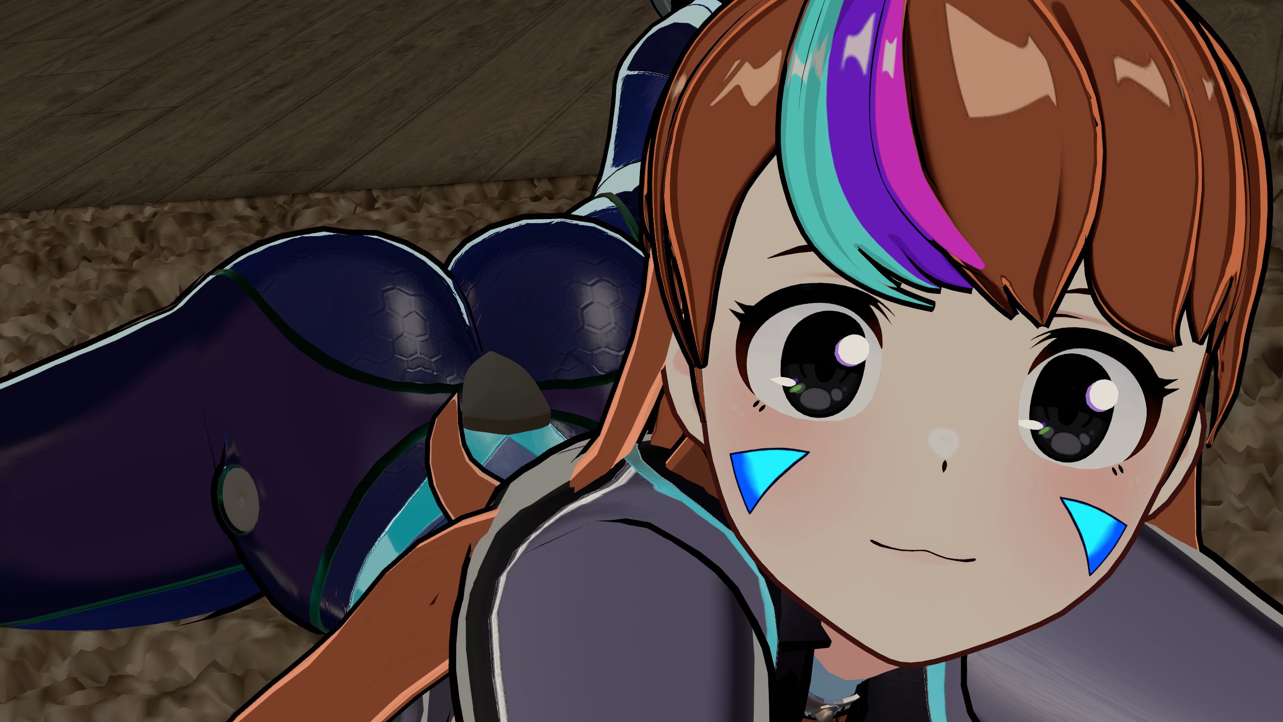 1girls, arched back, ass, ass focus, ass up, brown hair, cheek markings, clothed, colored hair, cute, female, female only, grey eyes, highres, leggings, legs, legs apart, legs up, looking at viewer, petite, qyu, qyuwi, qyuwi ai, red hair, skin tight, streamer, thick thighs, thighs, virtual youtuber, vrchat, vrchat avatar, vrchat model, vtuber, youtube, youtuber
