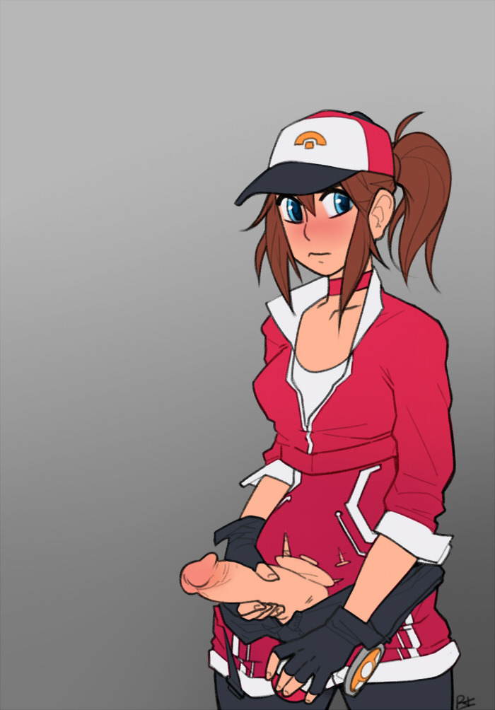 1futa big_penis blue_eyes blush breasts brown_hair clothed color ditto erection female_protagonist_(pokemon_go) futa_only futanari human intersex intersex_only merging nintendo penis penis_grab penis_out pokemon pokemon_(species) pokemon_go ponytail r4 solo