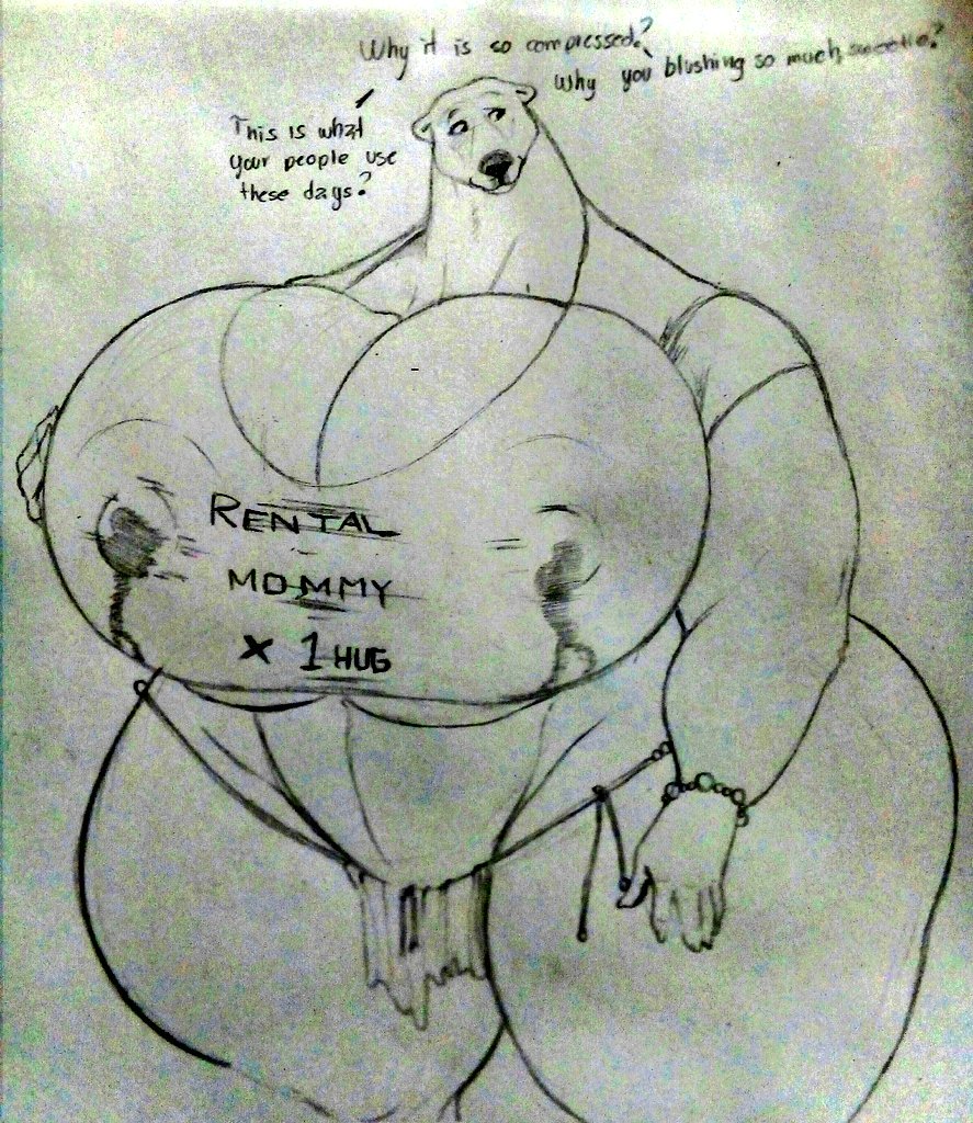 anthro bear big_ass big_breasts big_butt breasts female gigantic_breasts huge_breasts hyper hyper_ass hyper_bimbo hyper_breasts jewelry kosmonius mammal polar_bear solo the thick_thighs wide_hips wristband