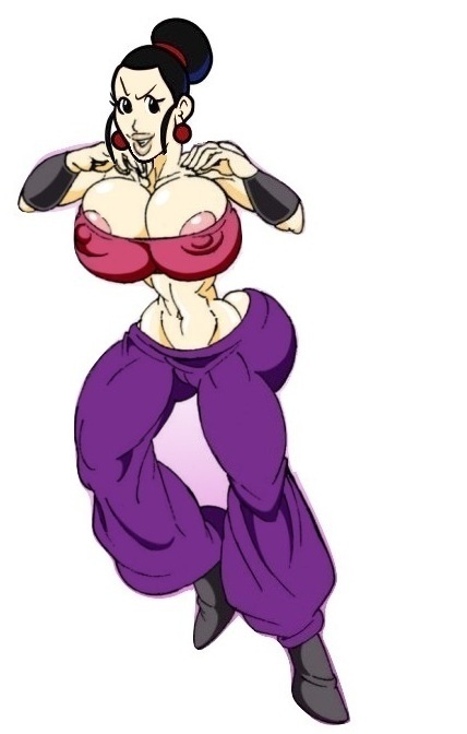 1girls big_ass big_breasts bimbo caulifla_(cosplay) chichi cosplay dragon_ball dragon_ball_super hourglass_figure milf sun1sol tied_hair