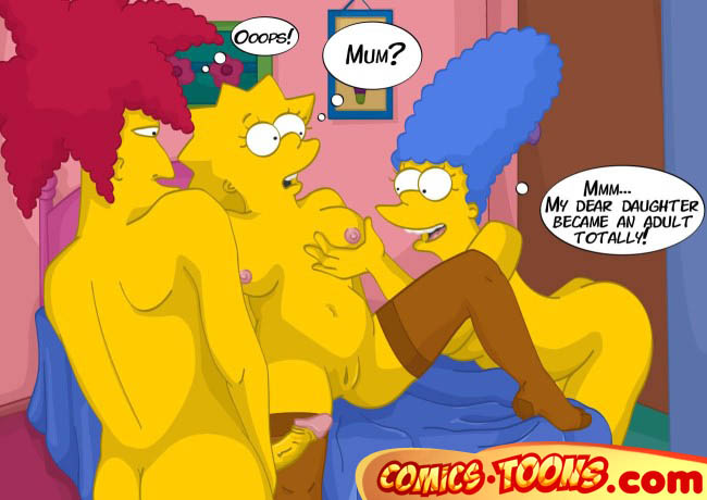 blue_hair color comics-toons.com female human incest lisa_simpson male marge_simpson multiple_females robert_terwilliger the_simpsons yellow_body