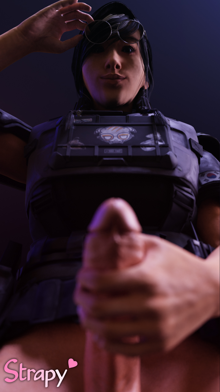 1futa, 3d, blender, dokkaebi (rainbow six), erection, futa only, futanari, intersex, looking at viewer, masturbation, penis, rainbow six, rainbow six siege, solo, solo futa, strapy, tagme, taker pov, tom clancy