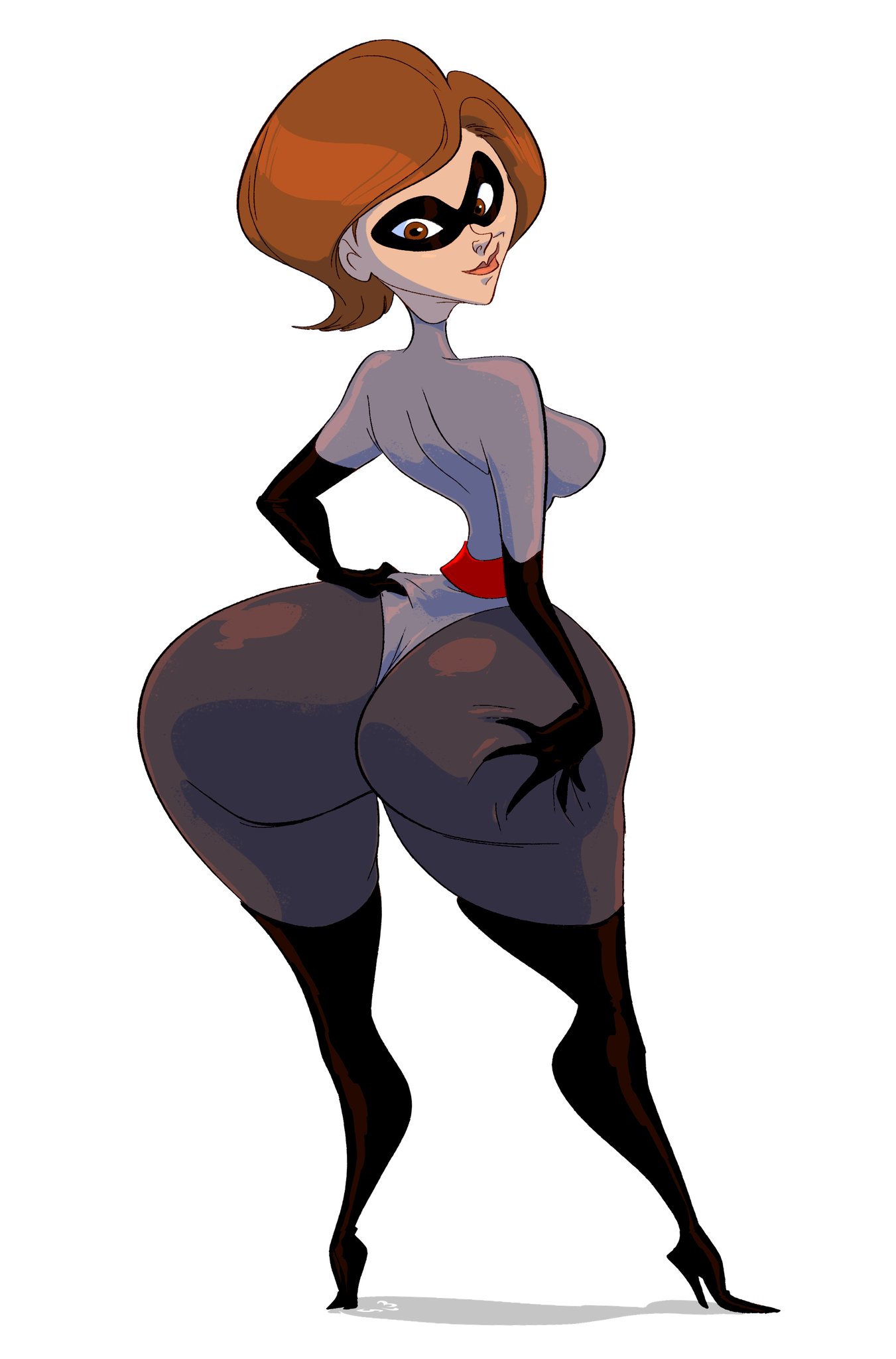 alternate costume, ass, big ass, big butt, breasts, busty, curvy, disney, elastigirl, elastigirl (the incredibles 2 supersuit), female, gigantic ass, helen parr, high heel boots, high heels, hips, huge ass, latex, latex suit, legs, medium breasts, milf, pixar, slb, smile, smooth skin, superheroine, tagme, the incredibles, the incredibles 2, thick, thick legs, thick thighs, wide hips