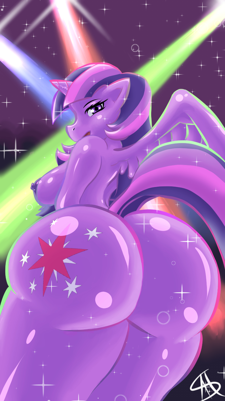 alicorn anthro ashardy ass big_ass big_breasts my_little_pony nipples pony ponytail sparkle thick_thighs twilight_sparkle_(mlp) unicorn wings