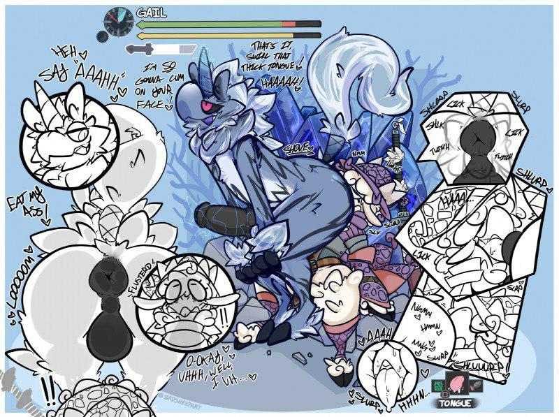 ambiguous_gender anal anthro anthrofied anus badsheep balls capcom caprine deep_rimming duo equine erection kirin_(monster_hunter) male male/ambiguous male_focus mammal monster_hunter oral penis rimming sex tongue video_games x-ray