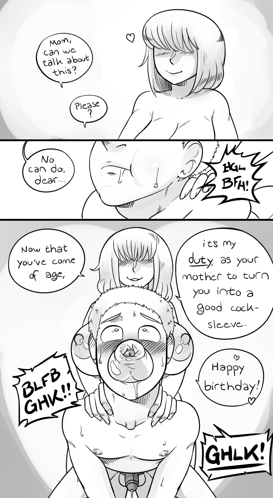 1boy, 1futa, age difference, all the way through, anal, anal threading, breasts, chastity, chastity cage, cock sleeve, completely nude, cum in chastity, english text, foreskin, foreskin overhang, futa is bigger, futa mom, futa mother and son, futa mother on son, futa on male, futadom, futanari, incest, intersex, long foreskin, male, malesub, mother, mother and son, nobody in particular, nude, nude futa, nude male, parent, parent and child, penis, penis size difference, retracted foreskin, son, sweat, text, uncircumcised, uncut, unretracted foreskin
