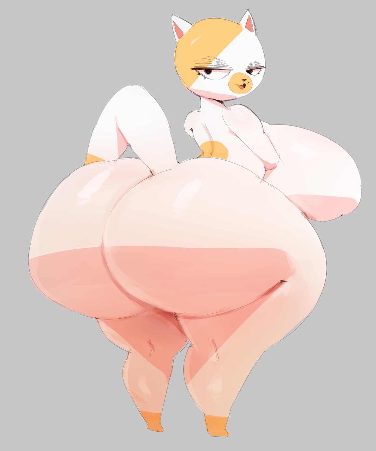 adventure time, ass, ass bigger than head, big breasts, breasts, cake the cat, casual, casual nudity, female, female only, huge ass, huge breasts, hyper ass, mishkanarium, nude, shortstack