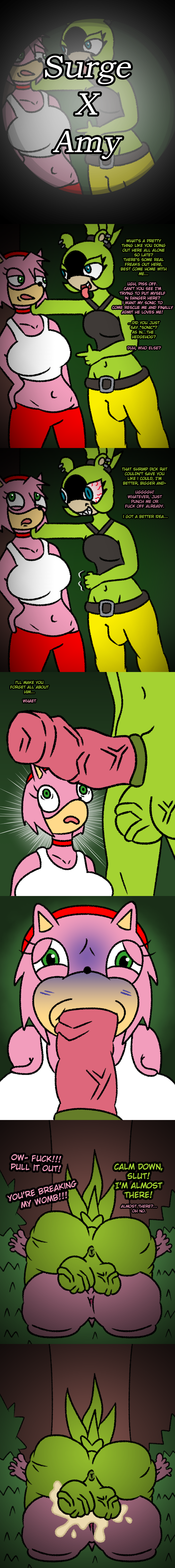 amy_rose angry_face big_ass big_balls blowjob blue_eyes breeding comic comic_strip cum cum_in_pussy cum_inside dialogue disgusted furry furry_female furry_futa furry_only futa_on_female futadom futanari green_eyes green_hair horsecock mating_press pink_hair rape shocked_expression sonic_(series) sonic_the_hedgehog_(comics) sonic_the_hedgehog_(series) surge_the_tenrec vanveleca