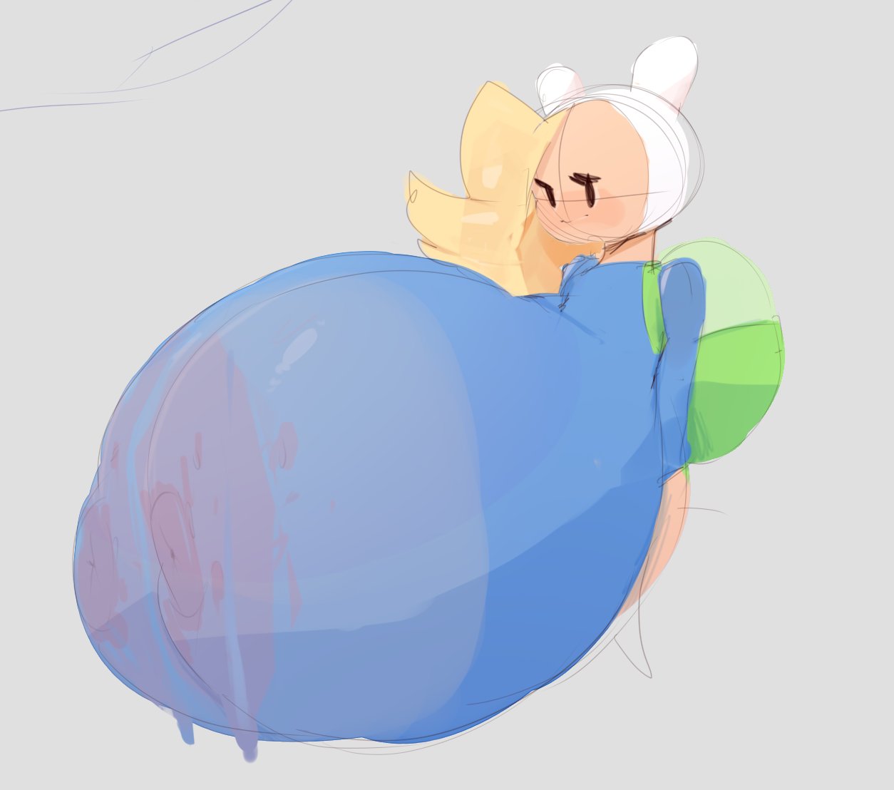 1girls, adventure time, backpack, blonde hair, breast focus, breasts, breasts bigger than head, busty, clothed, female, female focus, female only, fionna the human girl, giant breasts, gigantic breasts, hood, hyper, hyper breasts, massive breasts, mishkanarium, no bra, round breasts, see-through, solo, wet, wet clothes