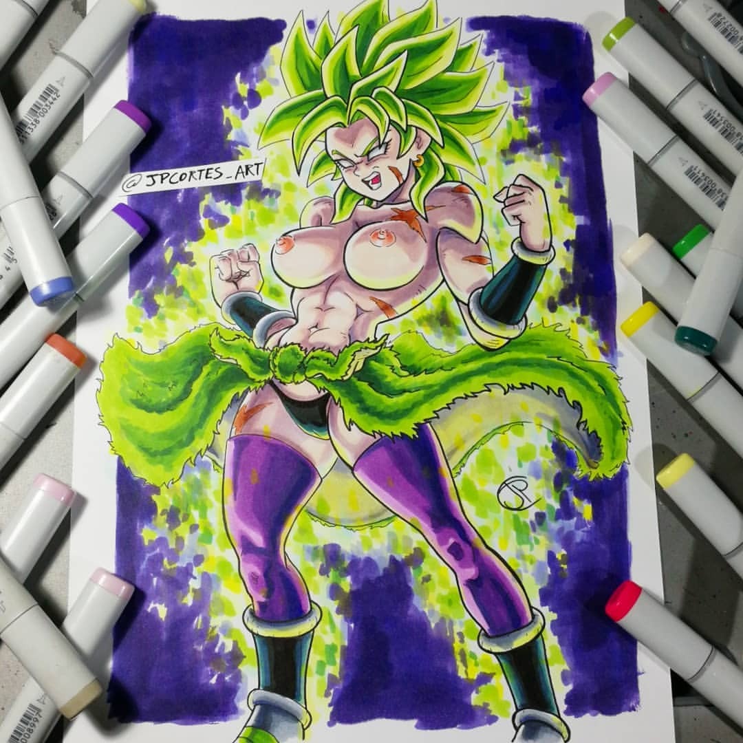 1girls areolae artist_name artist_signature aura bare_shoulders big_breasts boots bracelet bracelets breasts broly broly_(dragon_ball_super) busty clothing color colored dragon_ball dragon_ball_super earring exposed_breasts female female_only footwear green_hair hair hands_up hoop_earrings humanoid jpcortes large_breasts legendary_super_saiyan mouth_open muscle muscles muscular muscular_female navel nipples no_bra nude nude_female open_mouth panties pelt photo_(medium) round_ears rule_63 saiyan scar scars solo standing stockings super_saiyan teeth toned toned_female tongue topless traditional_media_(artwork) uncensored underwear white_eyes