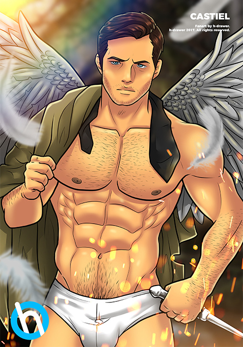 1boy 2017 abs actor angel angel_blade_(supernatural) angel_wings bara beard_stubble biceps biche blue_eyes brown_hair bulge castiel castiel_(supernatural) celebrity dark_hair erection facial_hair h-drawer hairy hairy_chest humanoid in_character light_skin looking_at_viewer male male_only misha_collins muscle muscles muscular muscular_male nipples partially_clothed patreon pecs pose posing pubic_hair solo solo_male stubble supernatural supernatural_(series) tie trenchcoat uncensored underwear white_underwear white_wings