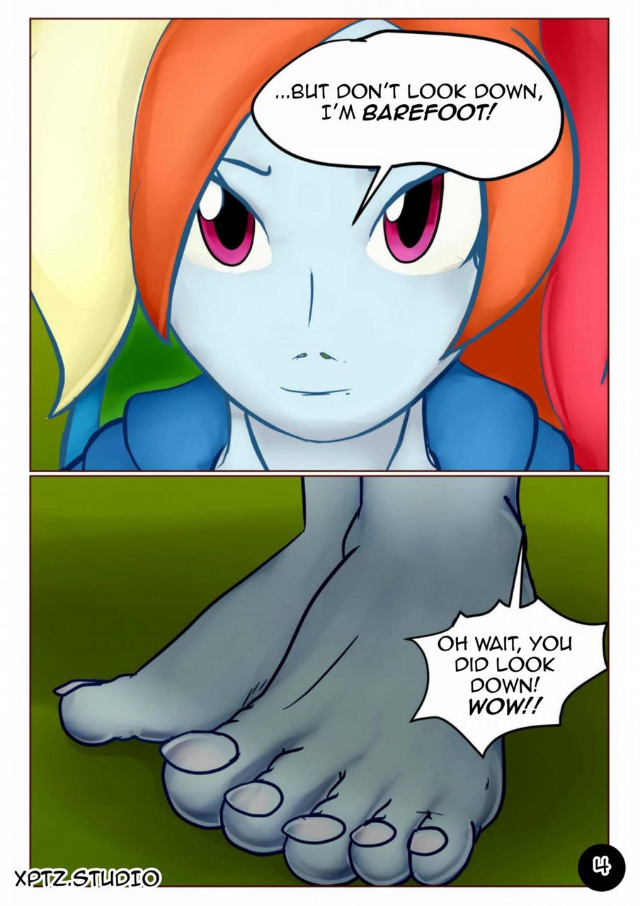 barefoot comic dialogue dirty_talk equestria_girls feet foot_fetish foot_focus my_little_pony rainbow_dash_(mlp) talking_to_viewer xptzstudios