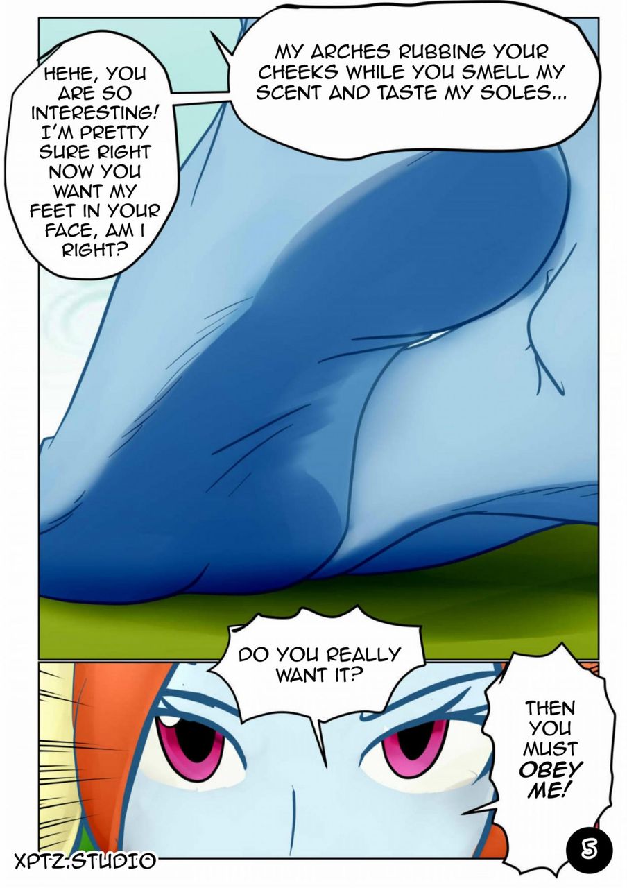 barefoot comic dialogue dirty_talk english english_text equestria_girls feet foot_fetish jerk_off_instructions my_little_pony rainbow_dash_(mlp) speech_bubble talking_to_viewer xptzstudios