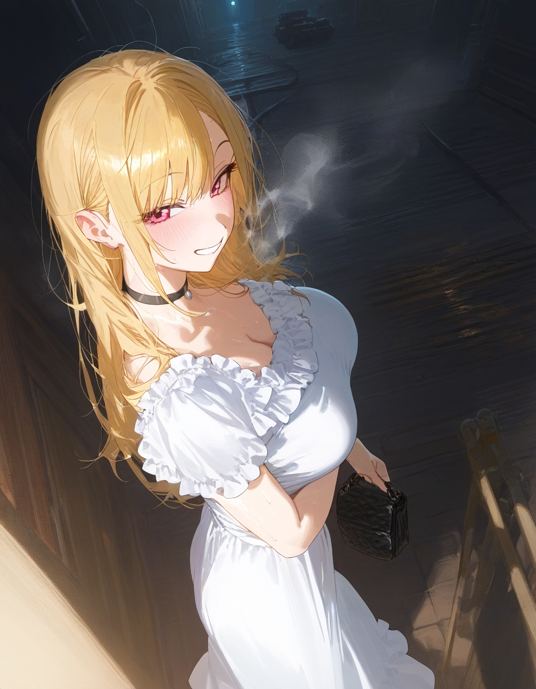 1girls, ai generated, blonde hair, female, female focus, human, kitagawa marin, looking at viewer, mommy, nai diffusion, red eyes, sono bisque doll wa koi wo suru, stable diffusion, tagme
