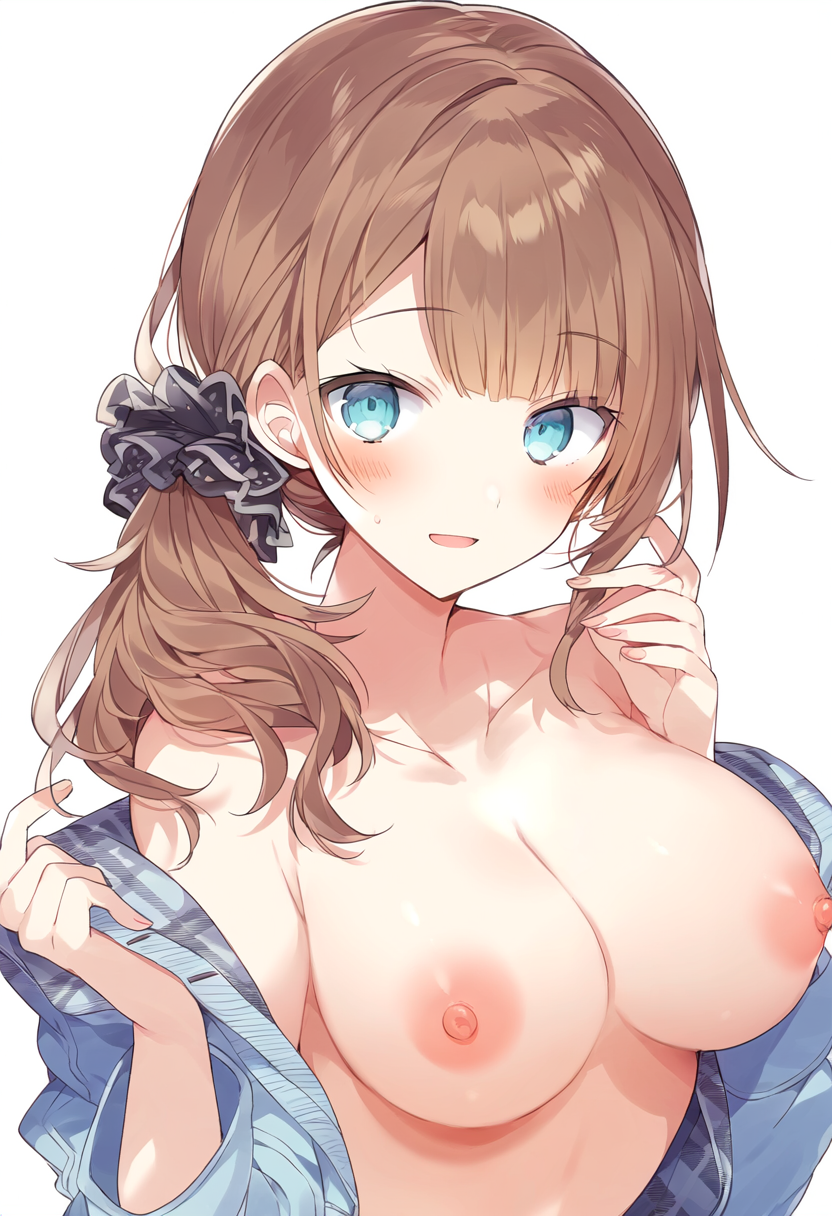 1girls ai_generated areola areolae big_breasts blue_eyes blush blush breasts breasts breasts breasts_out clothed clothing completely_naked completely_naked_female completely_nude completely_nude_female exposed_breasts exposed_shoulders female female_focus female_only high_resolution highres light_brown_hair looking_at_viewer mochizuki_honami naked partially_clothed partially_clothed_female partially_nude partially_undressed pov project_sekai simple_background solo solo_female solo_focus tits_out uncensored undressing waist_up white_background