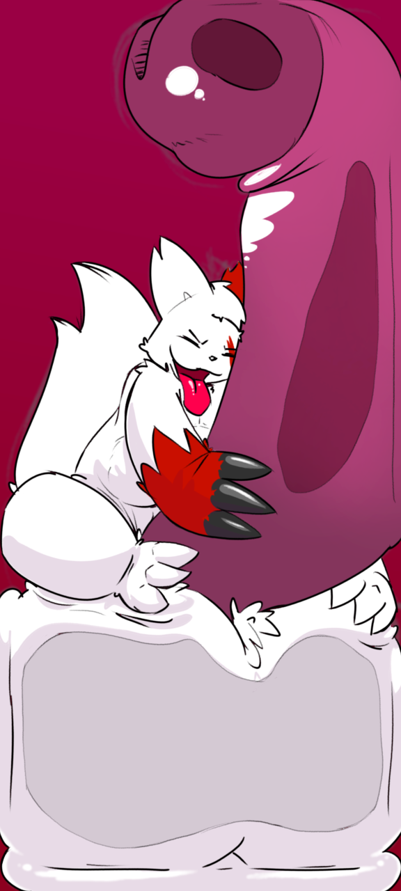 balls big_balls big_penis ev1lp1nk1 feral generation_3_pokemon genitals hi_res huge_balls huge_cock hyper hyper_balls hyper_genitalia hyper_penis jamie_bun_(artist) male nintendo penis pokemon pokemon_(species) sitting_on_balls solo tongue tongue_out zangoose